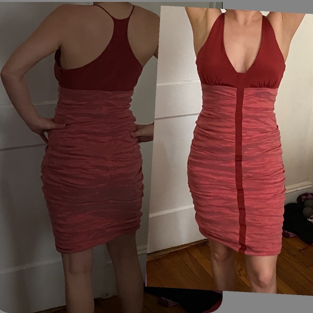 Nicole Miller Collection Ruched red Mini dress